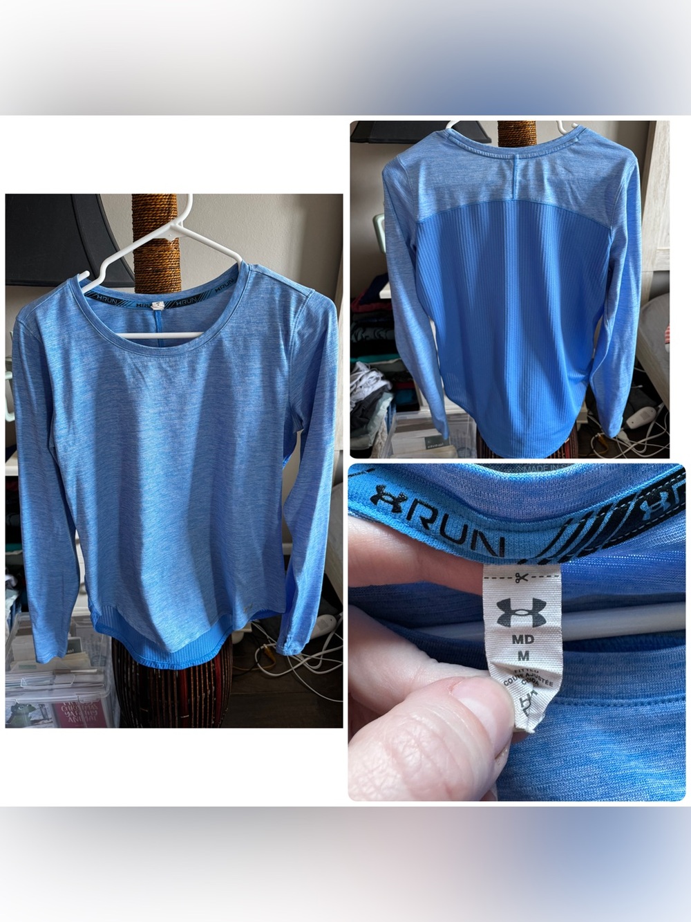 Under Armour Blue Heather Long Sleeve Run Top